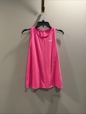 Nike Women's Bright Pink Athletic Tank with White Swoosh